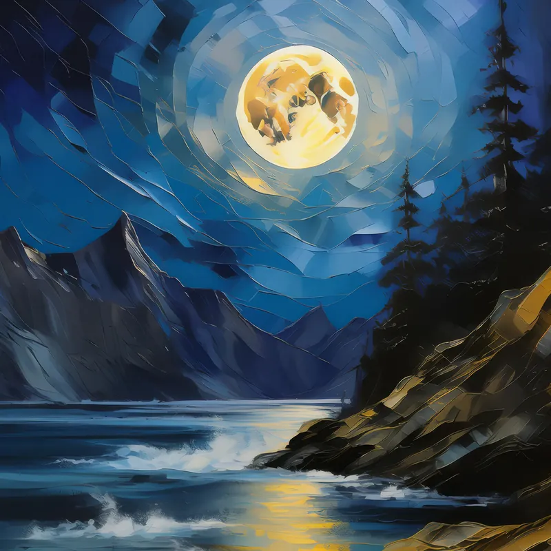 Painting: Moonlit Crag Mural