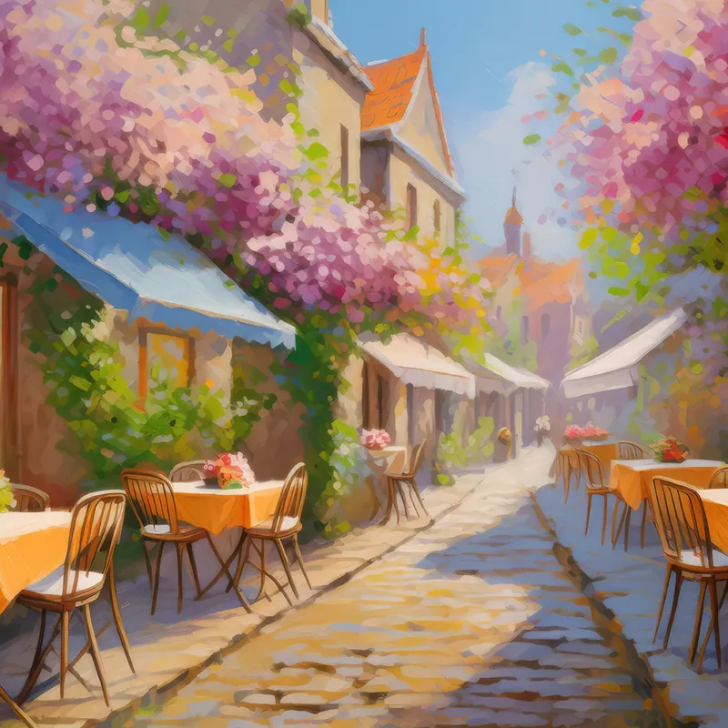 Painting: Old Town Alley in Spring