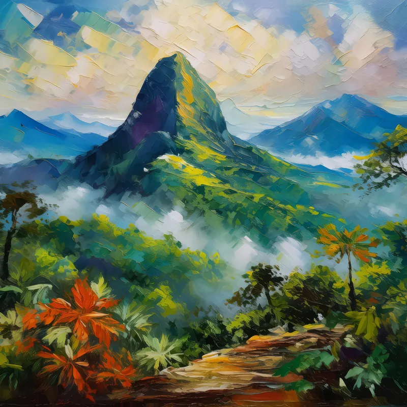 Painting: Peak in Tropical Serenity