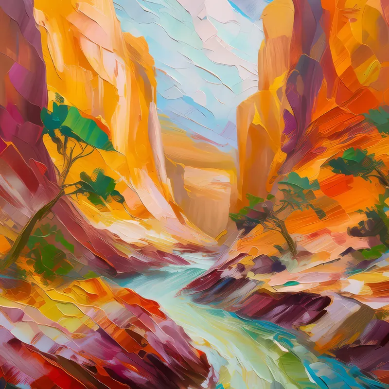 Painting: Plateau Slot Canyon