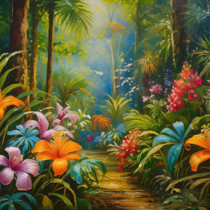 Painting: Rainforest Flower Garden