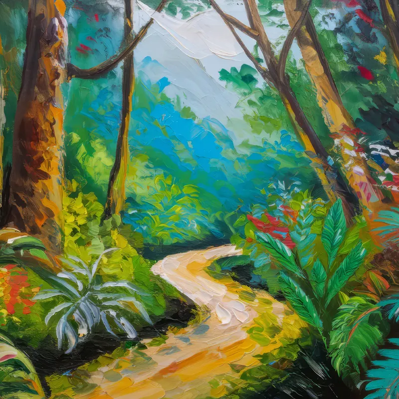 Painting: Rainforest Hiking Path