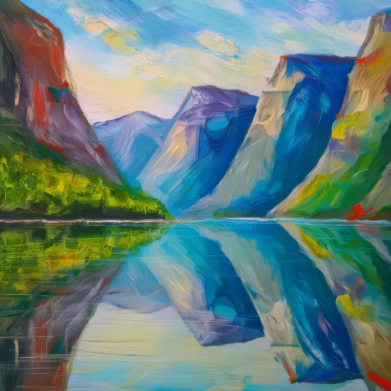 Painting: Reflections on the Fjord