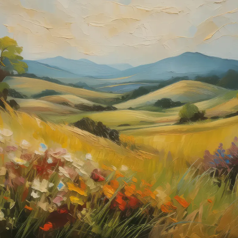 Painting: Rolling Grassland Hills