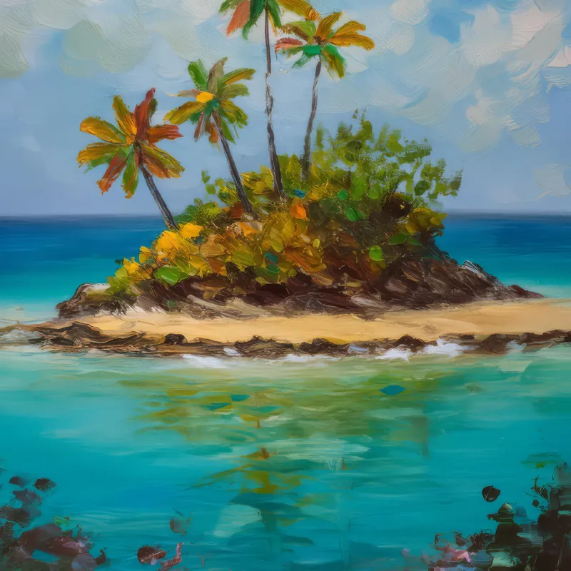 Painting: Secluded Beach Island