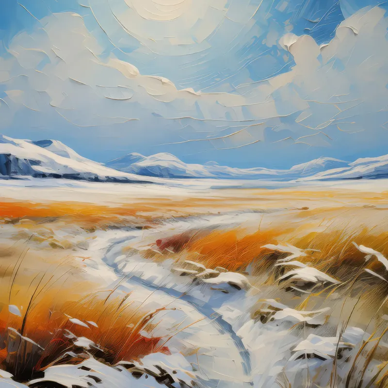 Painting: Snow-Covered Arctic Plains