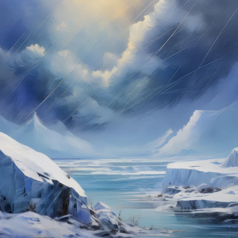 Painting: Snowstorm on Ice Cap