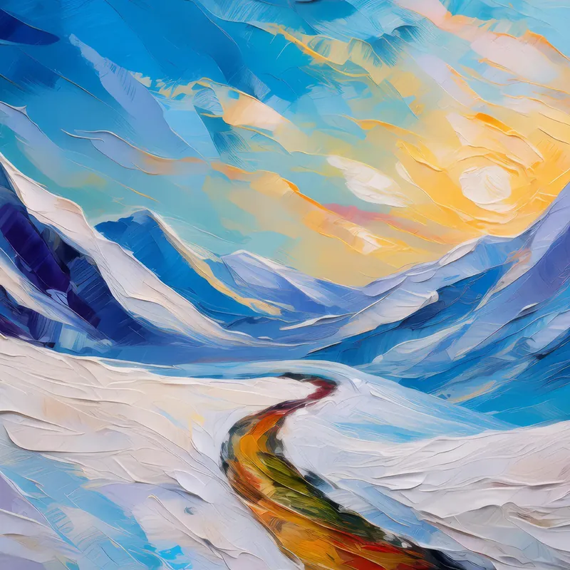 Painting: Snowy Mountain Trail