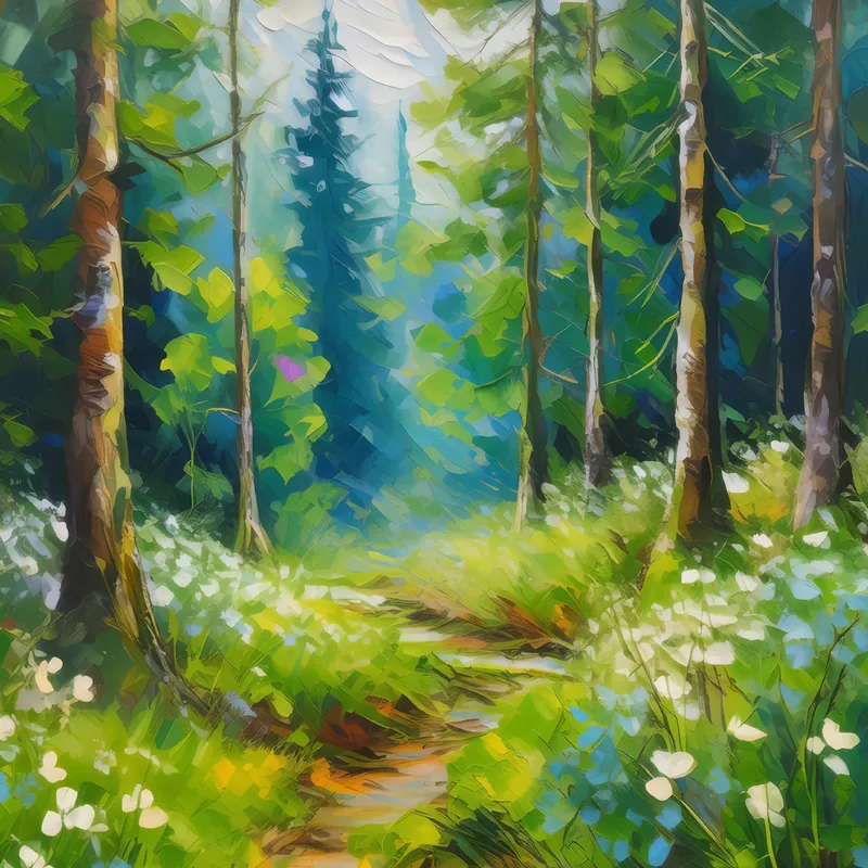 Painting: Spring Bloom in Boreal Forest