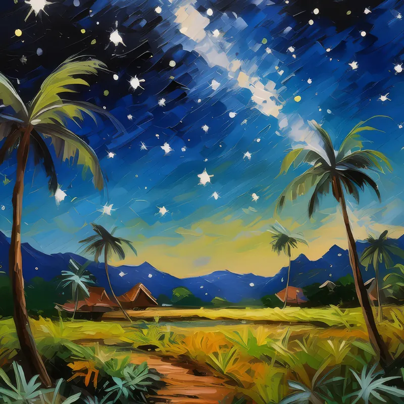 Painting: Steppe Starry Night