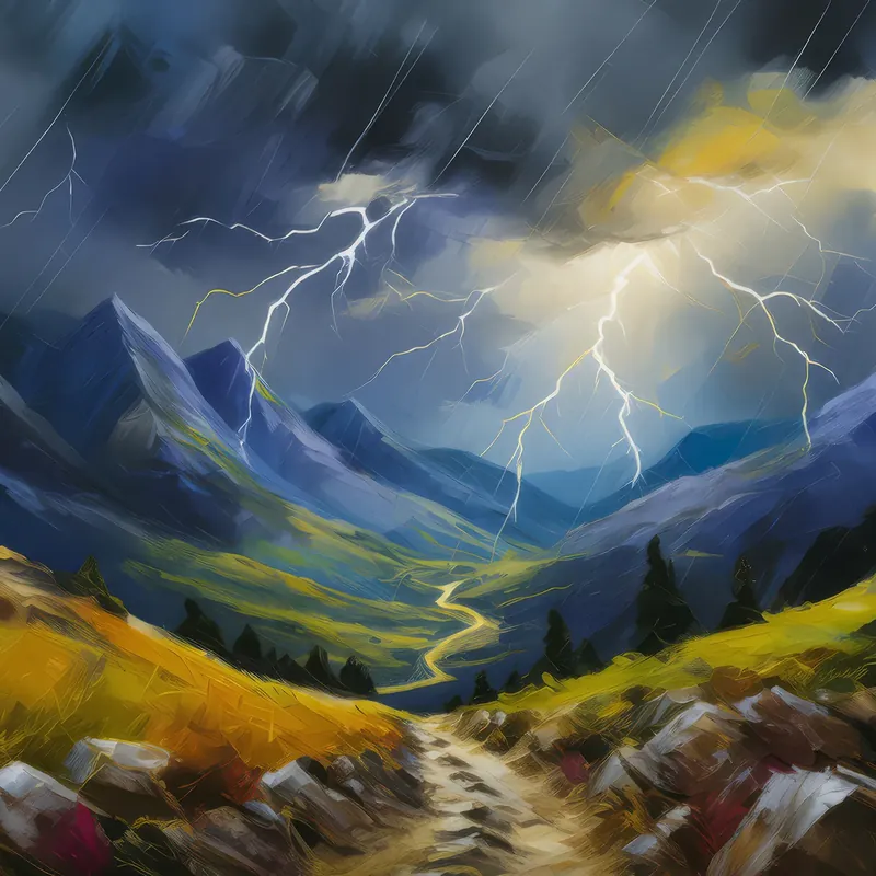 Painting: Stormy Mountain Pass