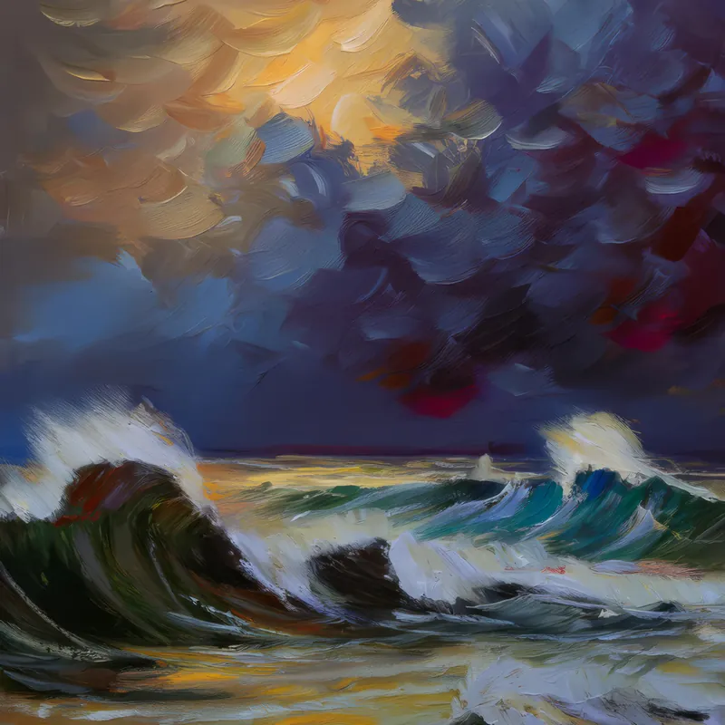 Painting: Stormy Ocean Waves