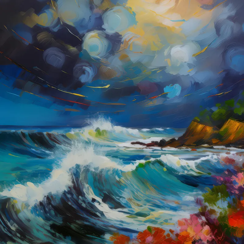 Painting: Stormy Reef Waters