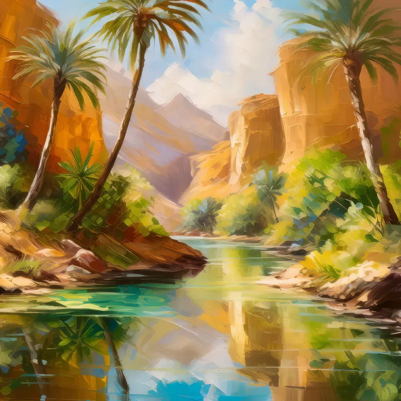 Painting: Sunlit Chasm Oasis