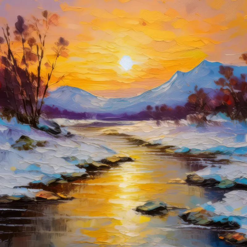 Painting: Sunrise Over Arctic Desert