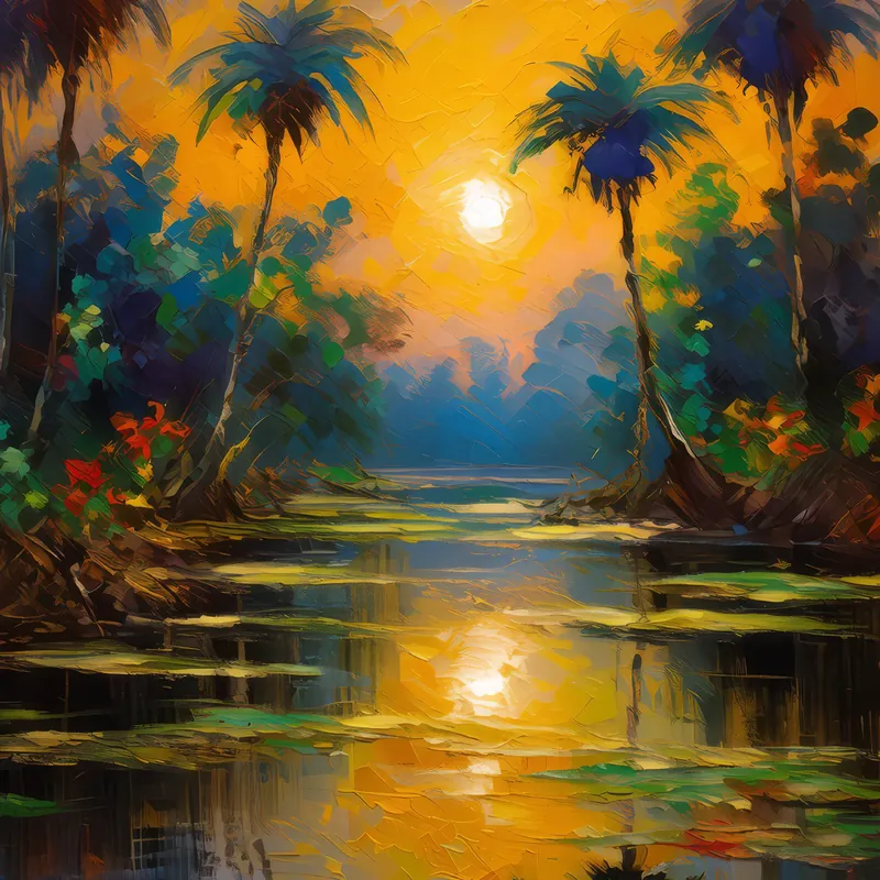 Painting: Swamp Evening Glow