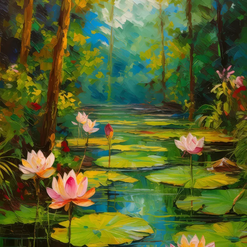 Painting: Swamp Lotus Bloom