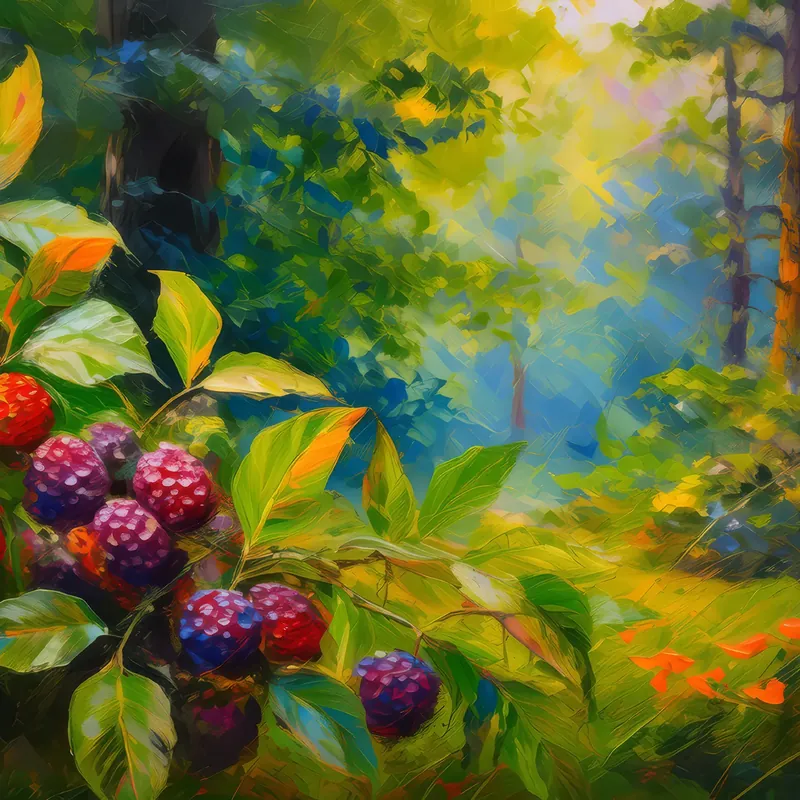 Painting: Wild Berry Harvest Time