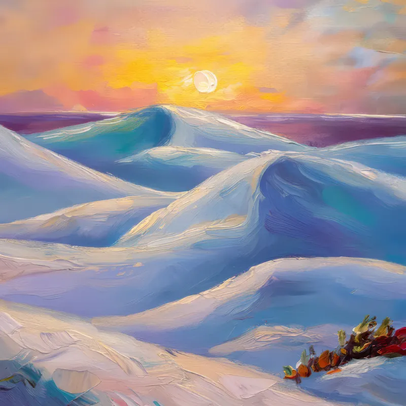 Painting: Windswept Arctic Dunes at Dawn