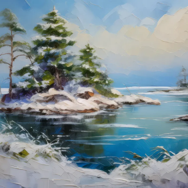 Painting: Winter Wonderland Island