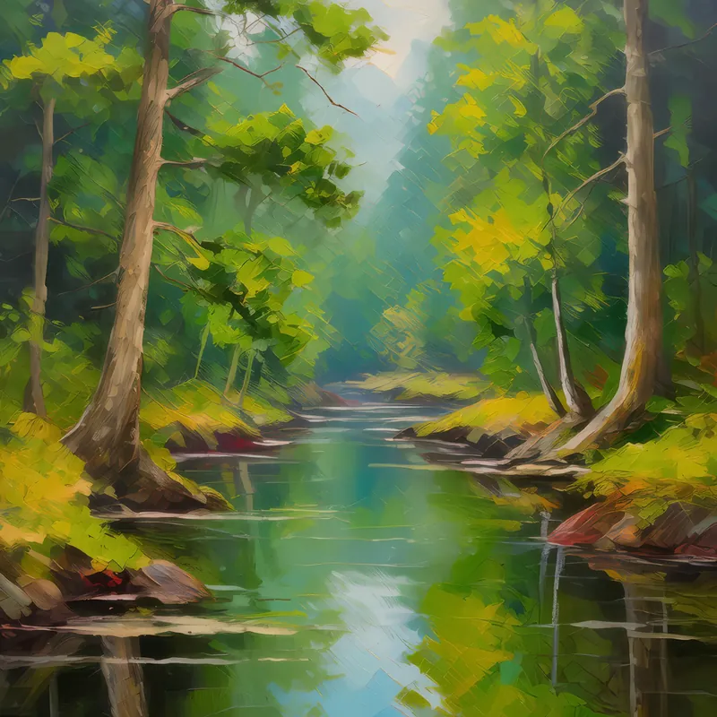 Painting: Woodland Creek Reflections